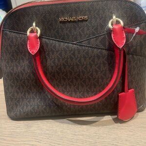 Michael Kors Satchel in Brown and Red